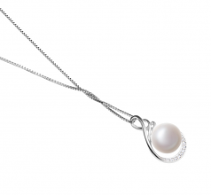 10-11mm di Perle Acqua Dolce Pendente en Lori Bianco