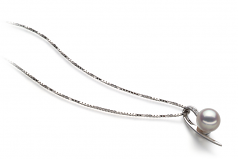 7-8mm Akoya Giapponese Pendente en Destina Bianco