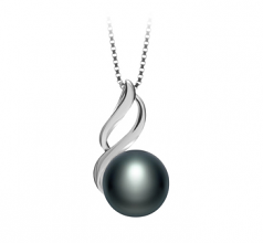 10-11mm di Perle Acqua Dolce Pendente en Adalia Nero