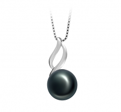 10-11mm di Perle Acqua Dolce Pendente en Adalia Nero