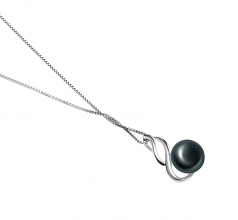 10-11mm di Perle Acqua Dolce Pendente en Adalia Nero
