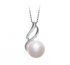 10-11mm di Perle Acqua Dolce Pendente en Adalia Bianco