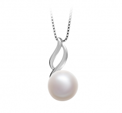 10-11mm di Perle Acqua Dolce Pendente en Adalia Bianco