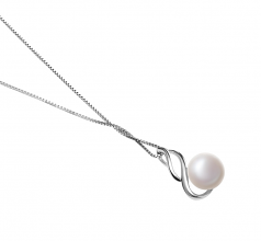 10-11mm di Perle Acqua Dolce Pendente en Adalia Bianco