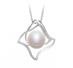 10-11mm di Perle Acqua Dolce Pendente en Freda Bianco