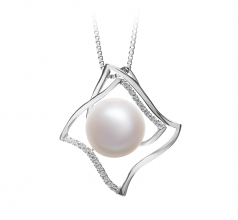 10-11mm di Perle Acqua Dolce Pendente en Freda Bianco