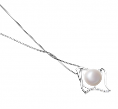 10-11mm di Perle Acqua Dolce Pendente en Freda Bianco