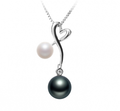 5-8mm di Perle Acqua Dolce Pendente en Anita Nero