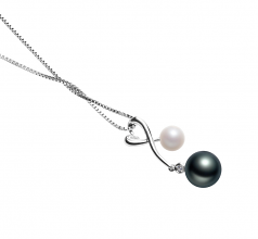 5-8mm di Perle Acqua Dolce Pendente en Anita Nero