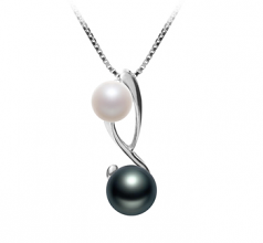 5-8mm di Perle Acqua Dolce Pendente en Bailey Bianco