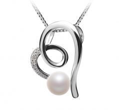 5-6mm di Perle Acqua Dolce Pendente en Coco Bianco