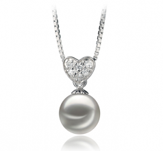 7-8mm Akoya Giapponese Pendente en Randa Bianco