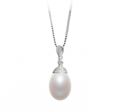 10-11mm di Perle Acqua Dolce Pendente en Kaylee Bianco