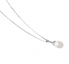 10-11mm di Perle Acqua Dolce Pendente en Kaylee Bianco