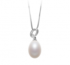 10-11mm di Perle Acqua Dolce Pendente en Denise Bianco