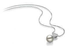 7-8mm Akoya Giapponese Pendente en Randa Bianco