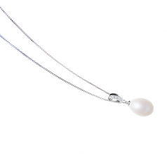 10-11mm di Perle Acqua Dolce Pendente en Karley Bianco
