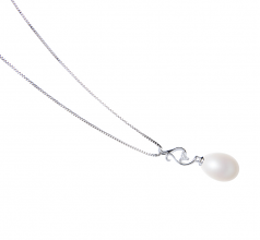 10-11mm di Perle Acqua Dolce Pendente en Benita Bianco