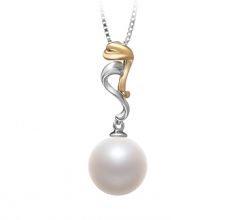 10-11mm di Perle Acqua Dolce Pendente en Brianna Bianco