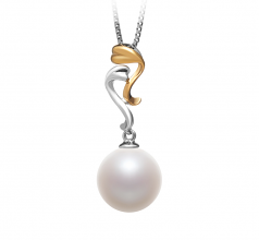 10-11mm di Perle Acqua Dolce Pendente en Brianna Bianco