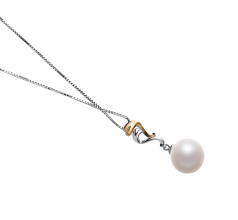 10-11mm di Perle Acqua Dolce Pendente en Brianna Bianco