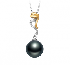 10-11mm Di Tahiti Pendente en Brianna Nero