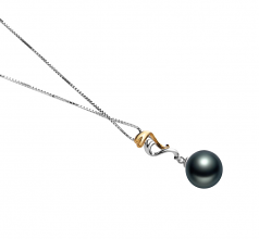 10-11mm Di Tahiti Pendente en Brianna Nero