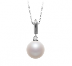 10-11mm di Perle Acqua Dolce Pendente en Aoife Bianco