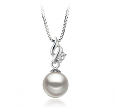 7-8mm Akoya Giapponese Pendente en Zalina Bianco