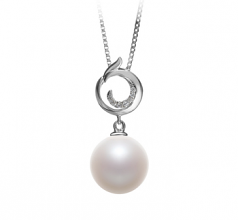 10-11mm di Perle Acqua Dolce Pendente en Linda Bianco