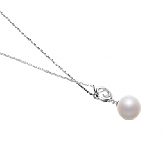 10-11mm di Perle Acqua Dolce Pendente en Linda Bianco