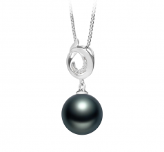 10-11mm Di Tahiti Pendente en Linda Nero