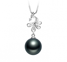 10-11mm Di Tahiti Pendente en Phoenix Nero