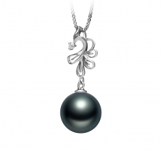 10-11mm Di Tahiti Pendente en Phoenix Nero