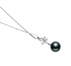 10-11mm Di Tahiti Pendente en Phoenix Nero