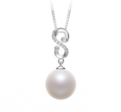 10-11mm di Perle Acqua Dolce Pendente en Virginia Bianco