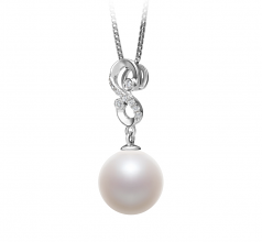 10-11mm di Perle Acqua Dolce Pendente en Virginia Bianco