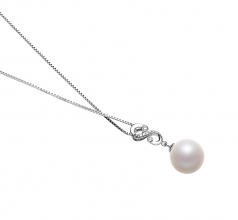 10-11mm di Perle Acqua Dolce Pendente en Virginia Bianco