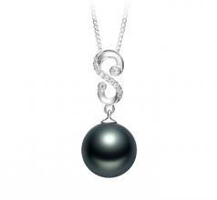 10-11mm Di Tahiti Pendente en Virginia Nero