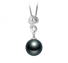 10-11mm Di Tahiti Pendente en Virginia Nero