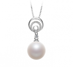 10-11mm di Perle Acqua Dolce Pendente en Meredith Bianco