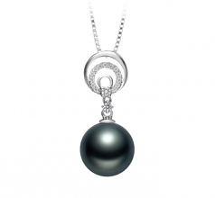 10-11mm Di Tahiti Pendente en Meredith Nero