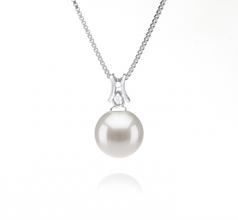 9-10mm di Perle Acqua Dolce Pendente en Lauren Bianco