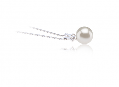 9-10mm di Perle Acqua Dolce Pendente en Lauren Bianco