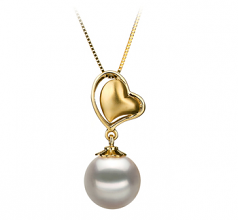 8-9mm Akoya Giapponese Pendente en Cora Bianco