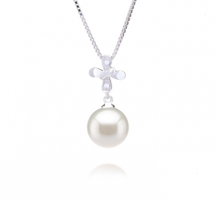 9-10mm di Perle Acqua Dolce Pendente en Taylor Bianco