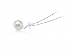 9-10mm di Perle Acqua Dolce Pendente en Taylor Bianco
