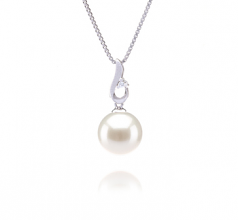 9-10mm di Perle Acqua Dolce Pendente en Courtney Bianco