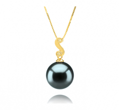 10-11mm Di Tahiti Pendente en Gisela Nero