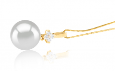 10-11mm Dei Mari del Sud Pendente en Hilda Bianco